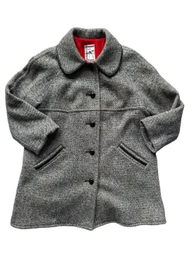 1960s M. Liman Penguin Wool Blend Tweed Coat M-XL