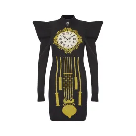 2008 Jeremy Scott Novelty Grandfather Clock Wool Dress