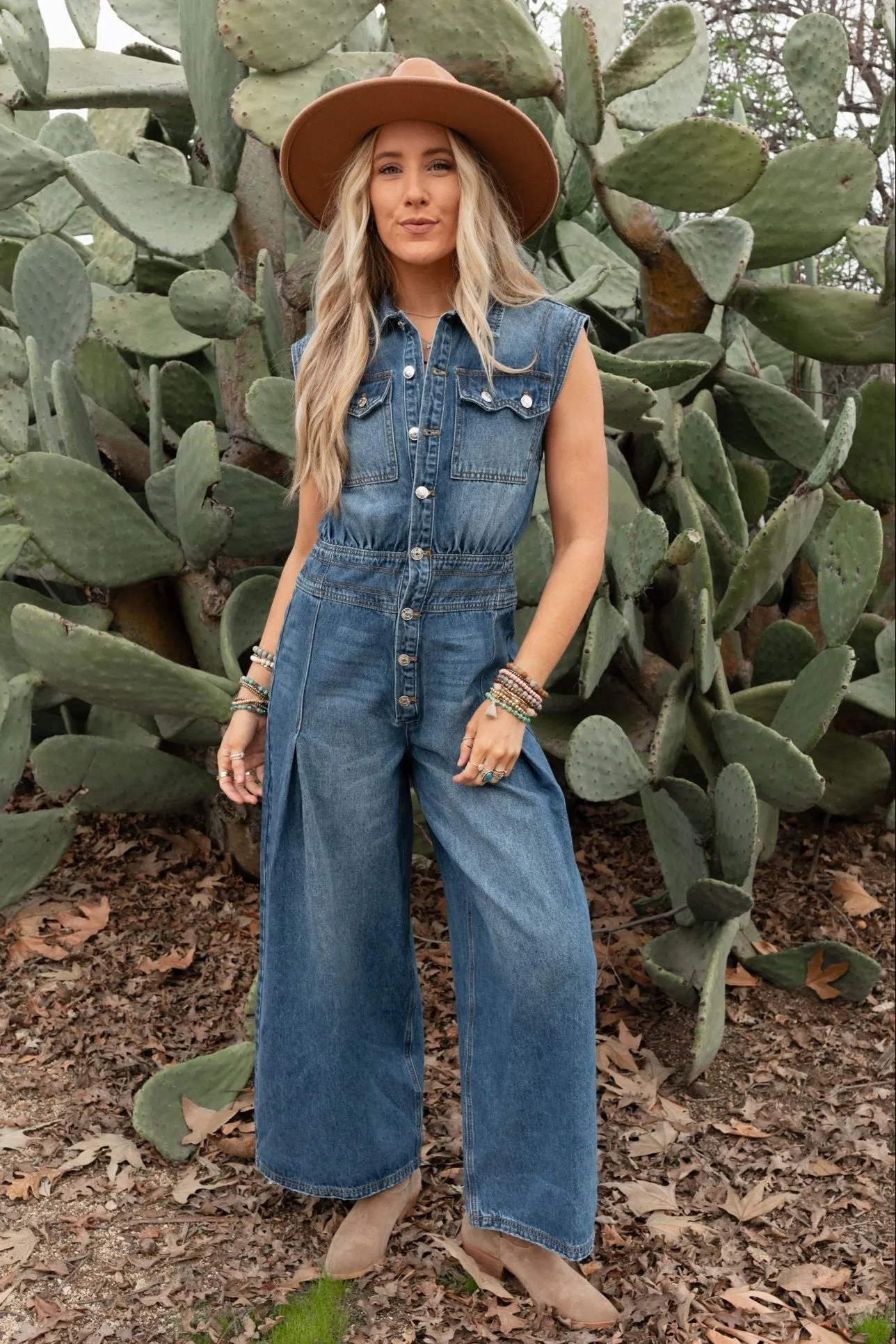 All Star Denim Jumpsuit - Medium Wash