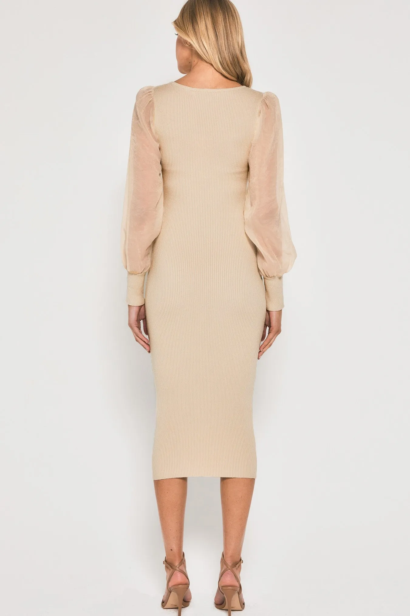 Amelia Knit Midi Dress - Cream
