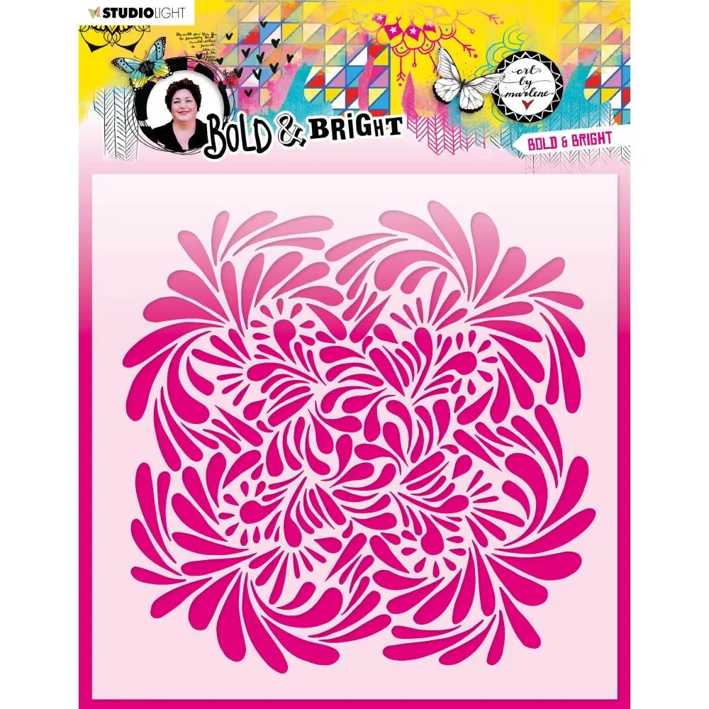 Art By Marlene Bold & Bright 7.87"x 7.87" Stencil - Nr. 67, Bold & Bright*
