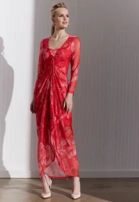 Asher Sheer Dress in Coral Grandiflora