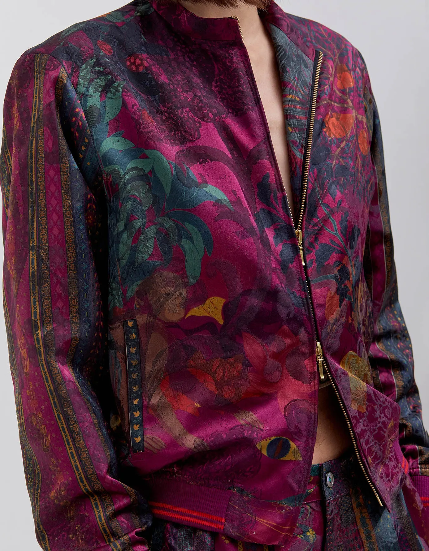 Azaad Trousers Silk Damask Purple