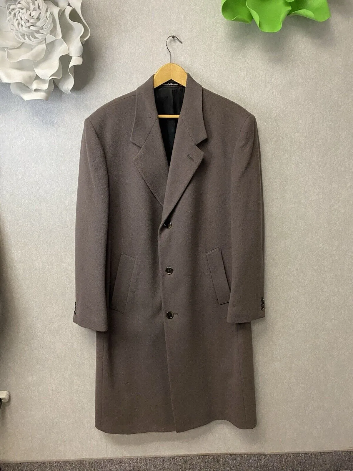 Barrington Taupe Long Wool Men’s Coat Size 40R