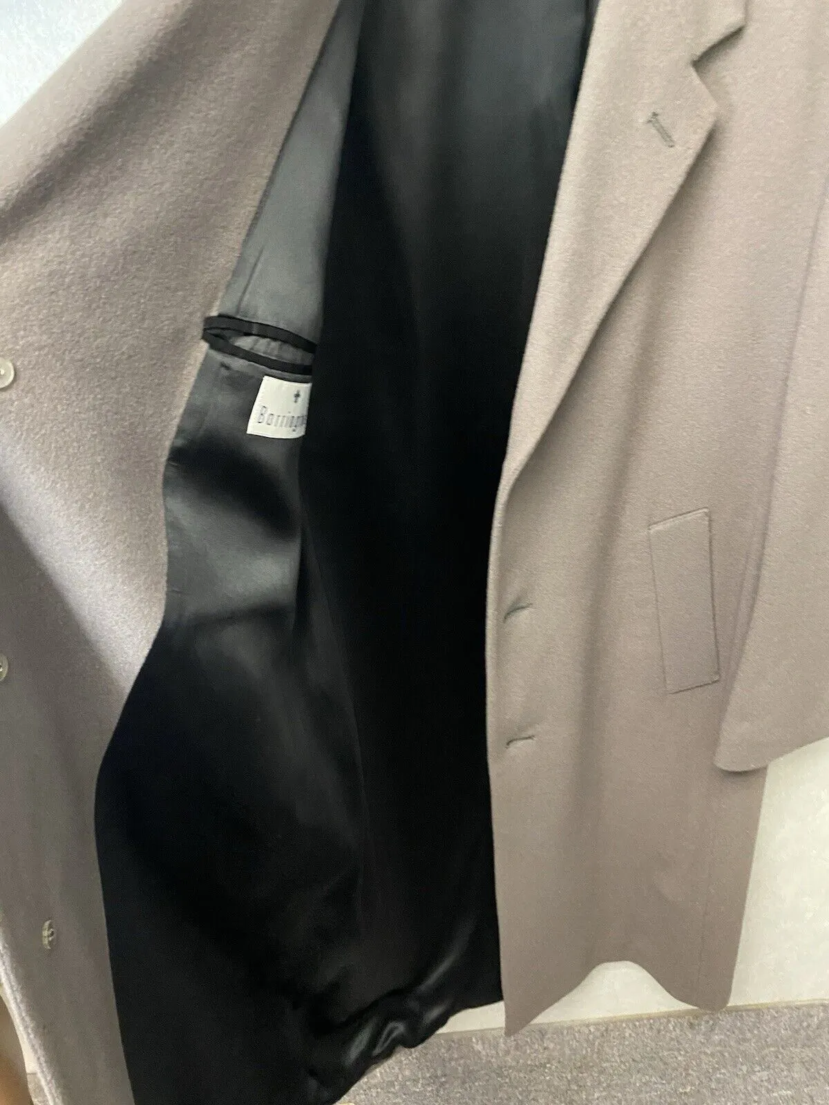 Barrington Taupe Long Wool Men’s Coat Size 40R