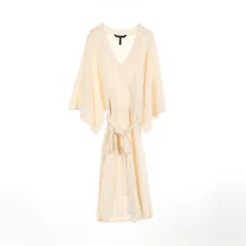 BCBGMAXAZRIA Wool Knit Dress V-Neck Beige
