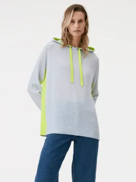 Brodie Cashmere T Ivy Contrast Pearl Blue Neon Yellow Jumper