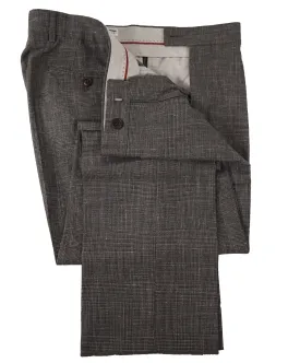 BRUNELLO CUCINELLI - Gray Plaid Wool/Linen/Silk Summer Blend Dress Pants - 37W
