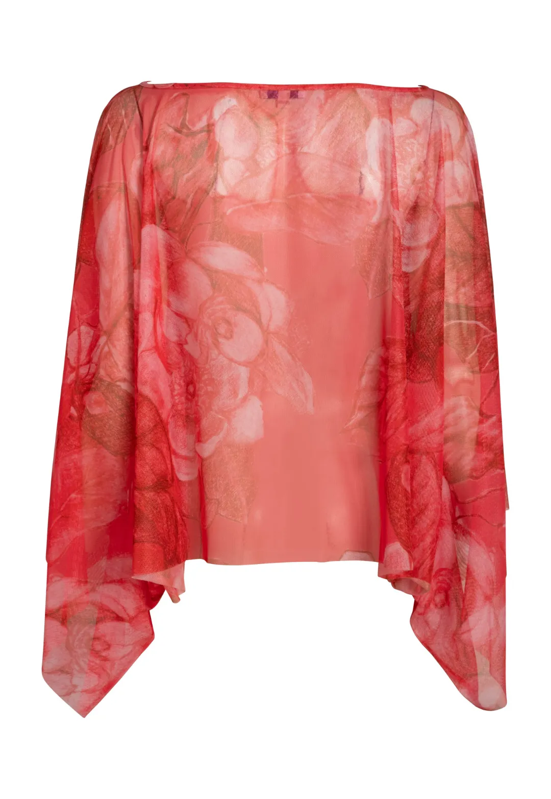 Clivia Sheer Top in Coral Grandiflora