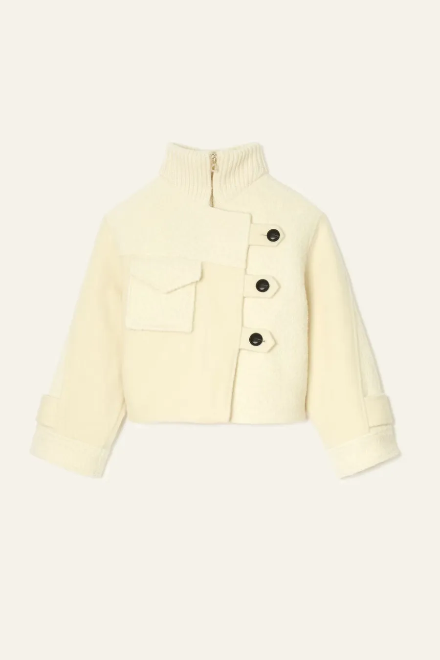 Dora Short Coat Ecru