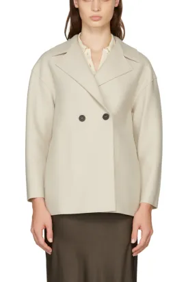 Dropped Shoulder Double Breasted Jacket Almond