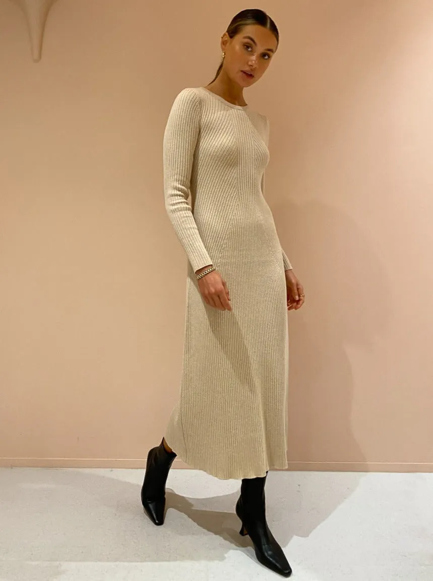 Elka Collective Lyn Knit Dress in Biscuit