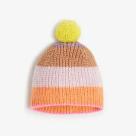 Girls' neon yellow beanie