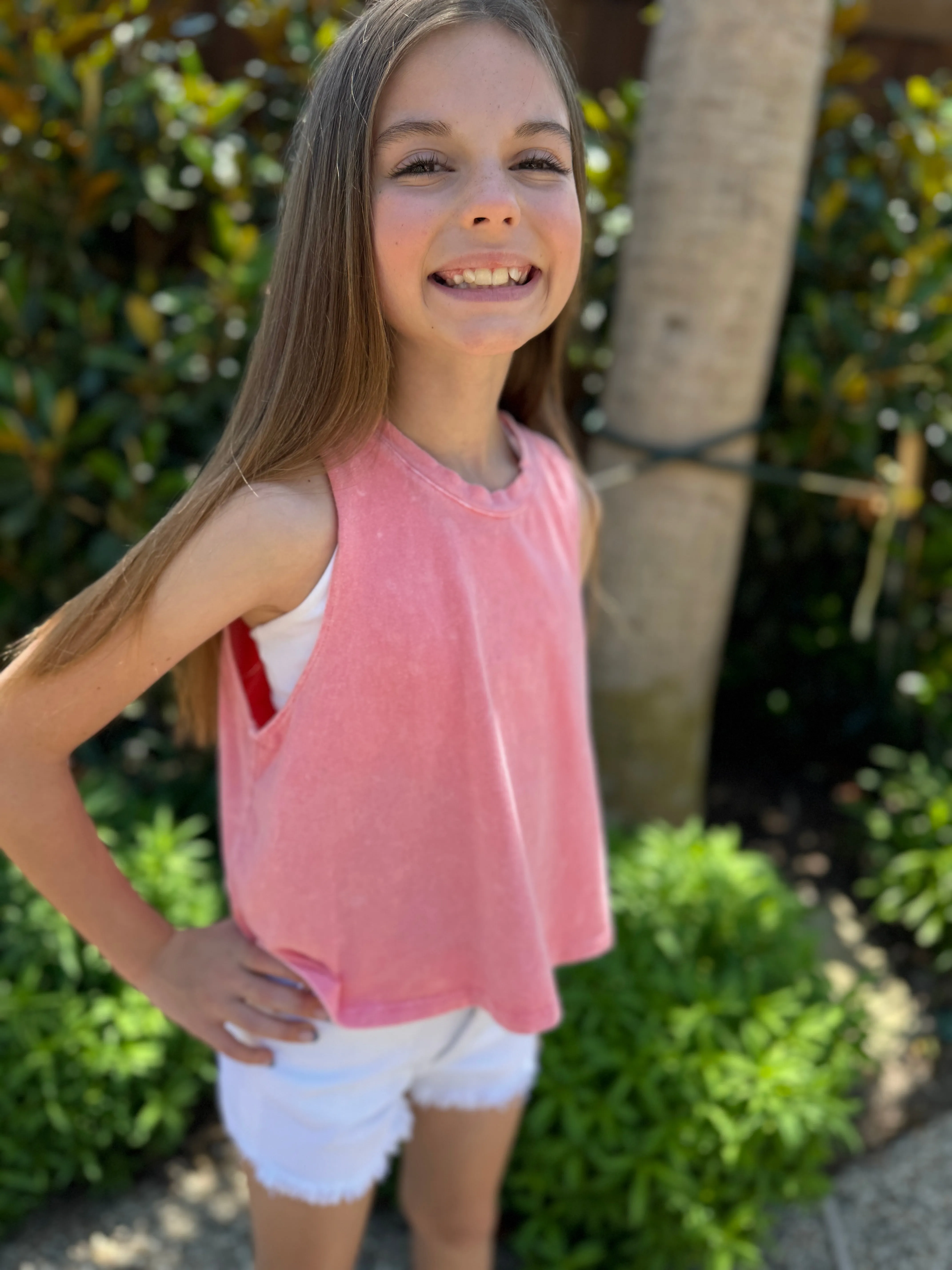 Girls Vintage Washed Tank