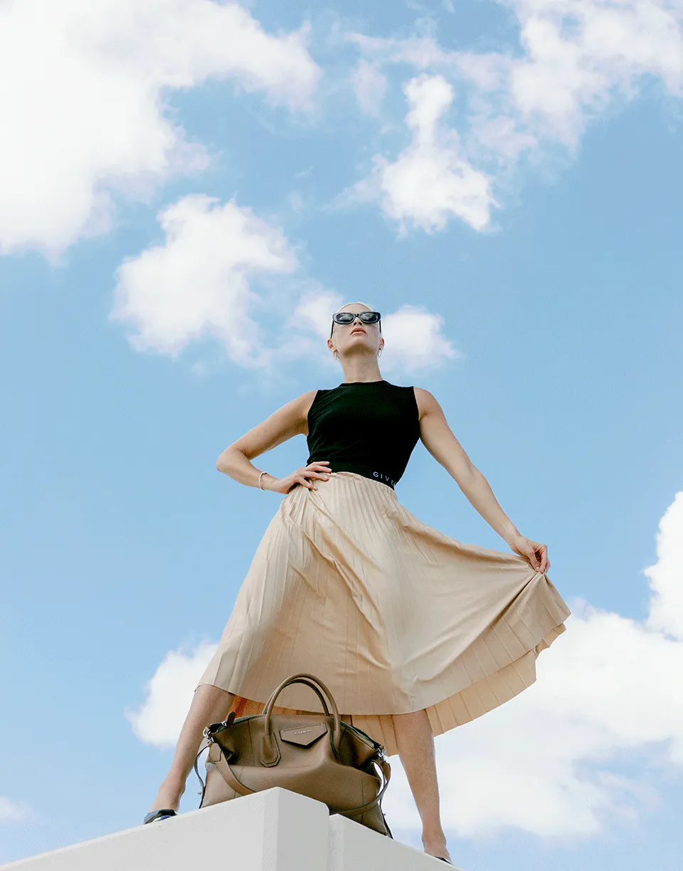 GIVENCHY Waistband Pleated Dress