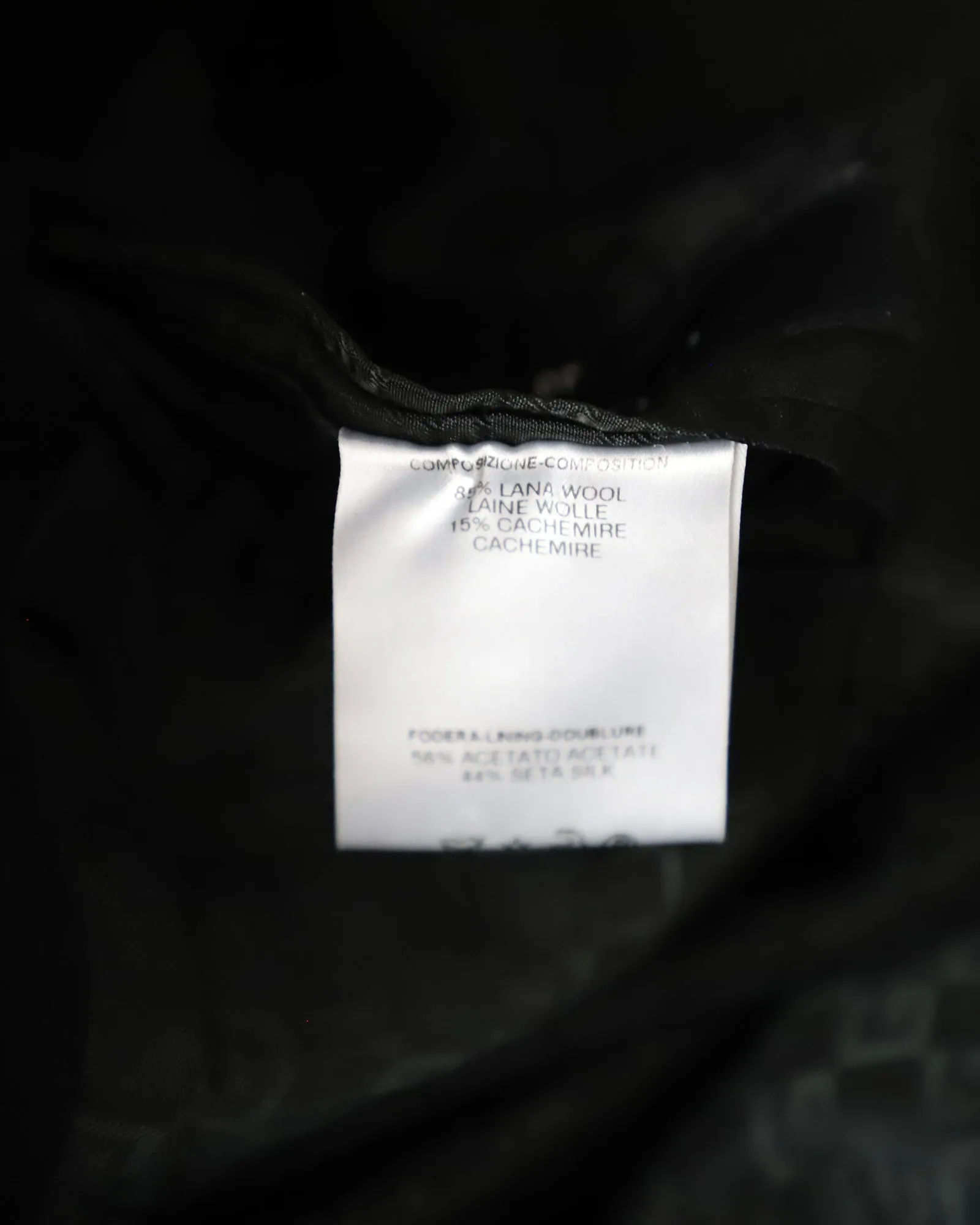 Gucci Leather Collar Coat in Black Wool