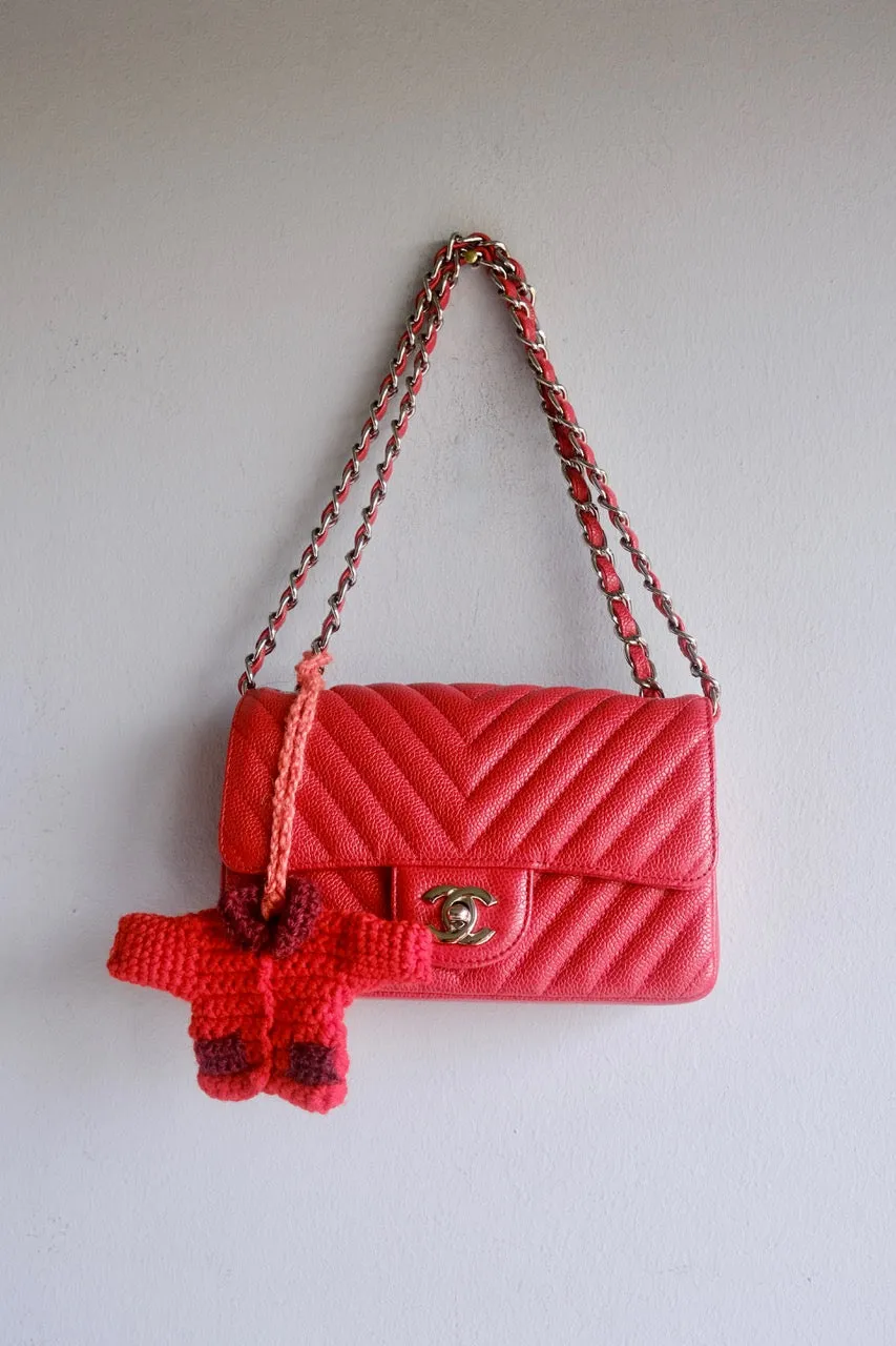 Hand crocheted charm. Red Princess Coat