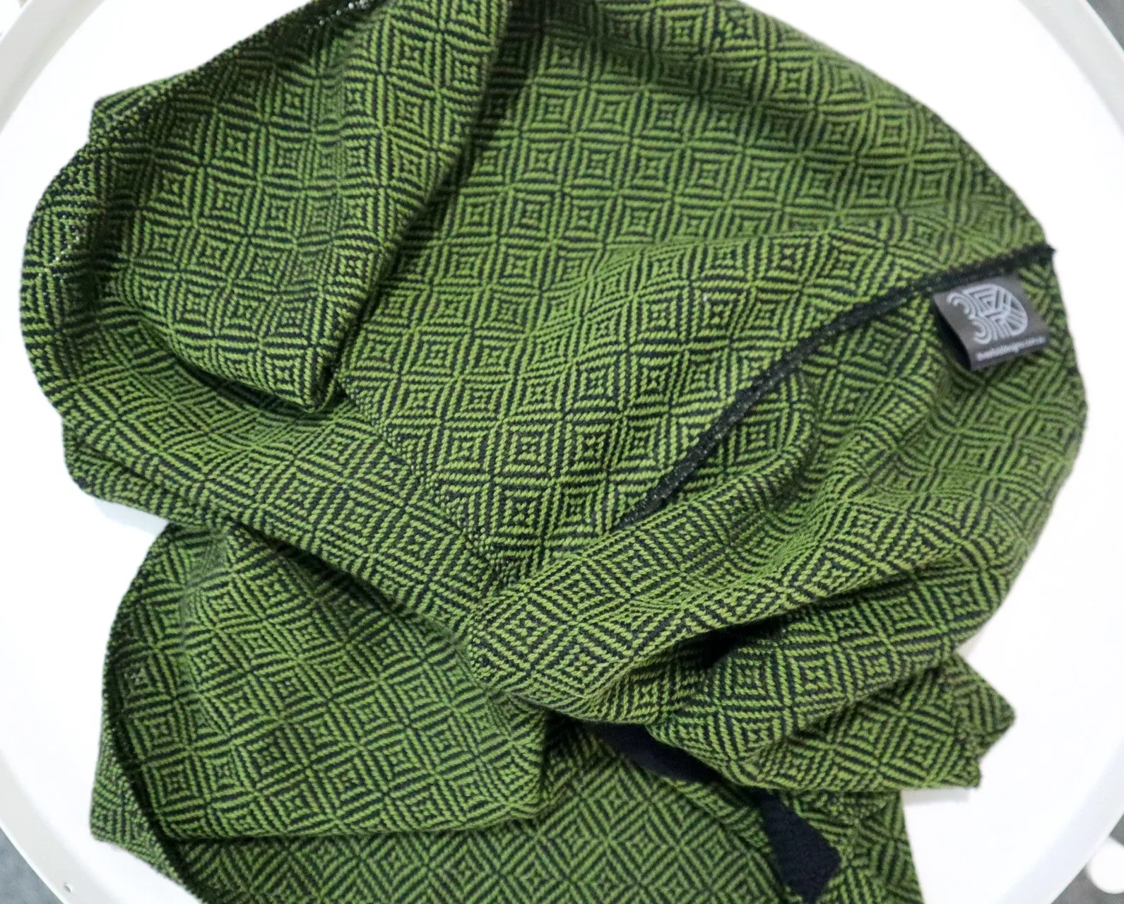 Handwoven Scarf - Classic - Olive Green Geometric