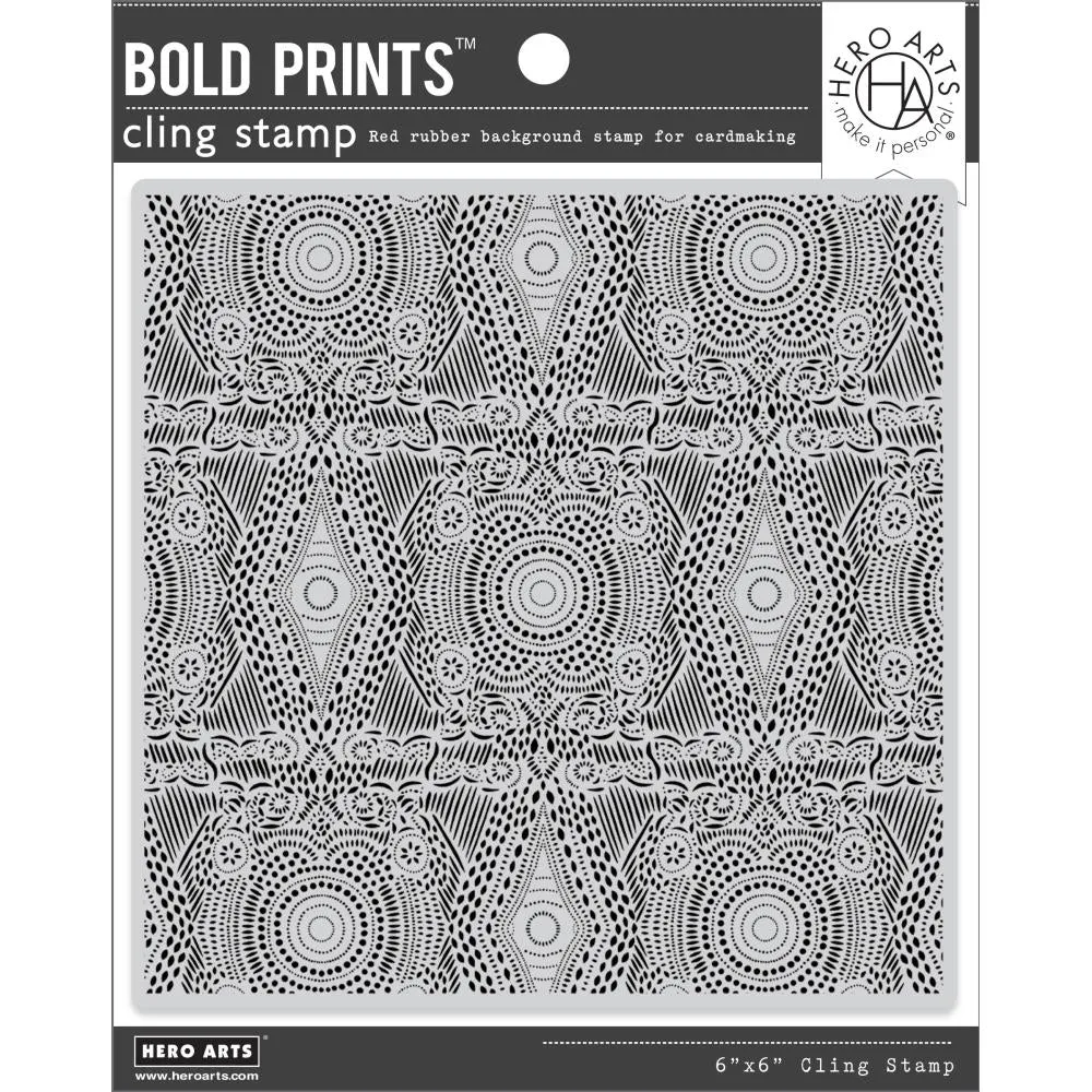 Hero Arts Cling Stamp 6"X6" Festive Pattern Bold Prints