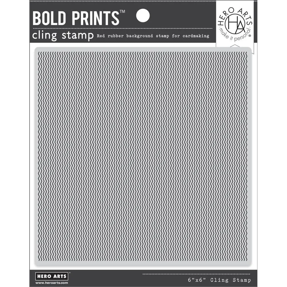 Hero Arts Cling Stamp 6"X6" Zig Zag Texture Bold Prints*