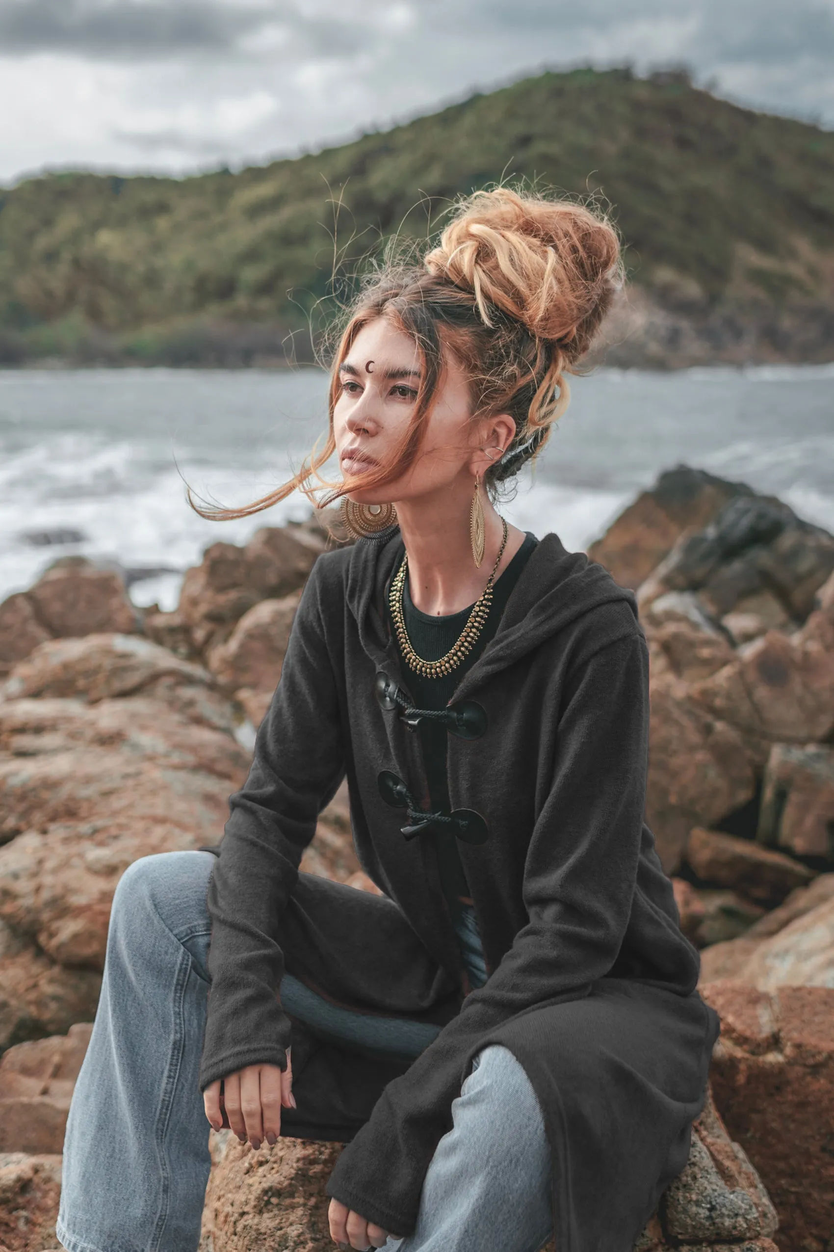 Hooded Cardigan Kala Acana Black