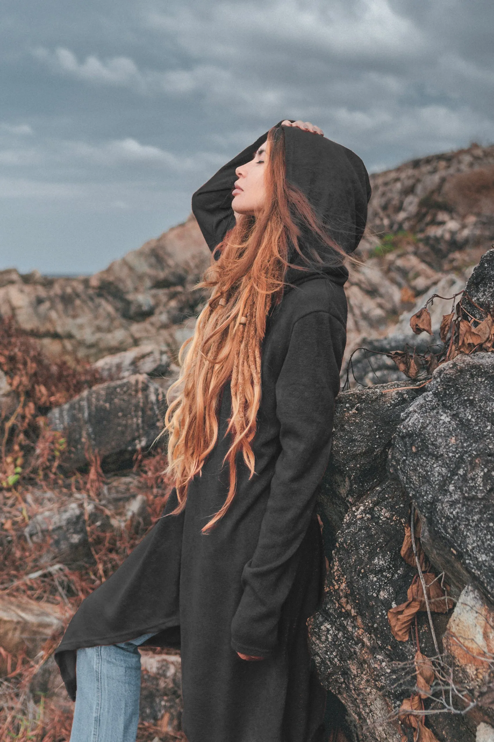 Hooded Cardigan Kala Acana Black