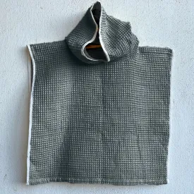 Kids Organic Cotton Waffle Hooded Poncho Towel Set - Grey