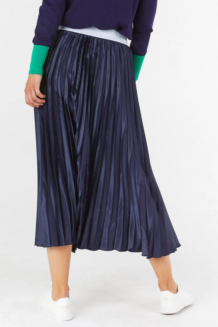 Kit Pleated Skirt- Midnight