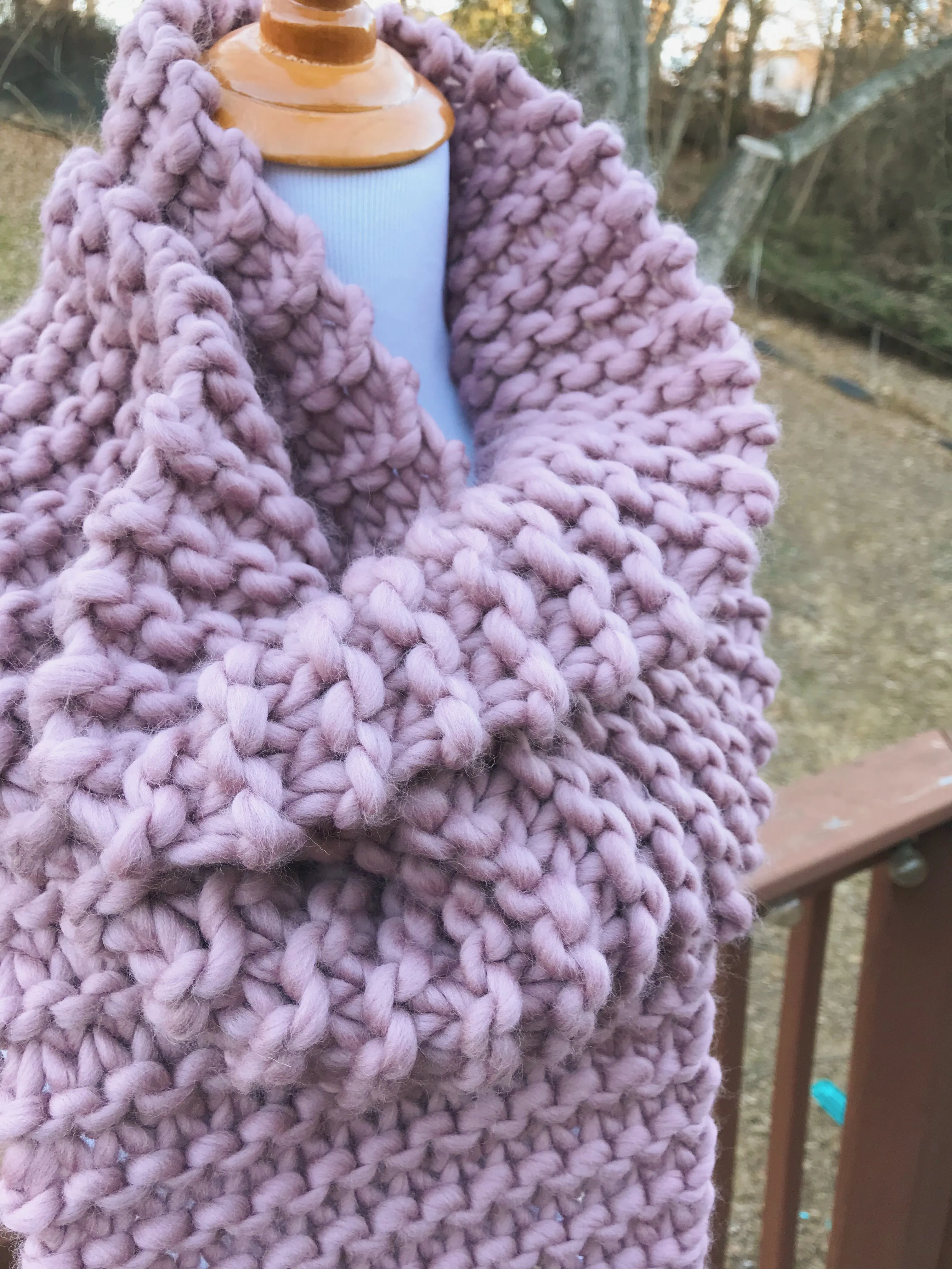 Knitting Pattern Chunky Open Ended Scarf Knit Wrap // The Wiscassett