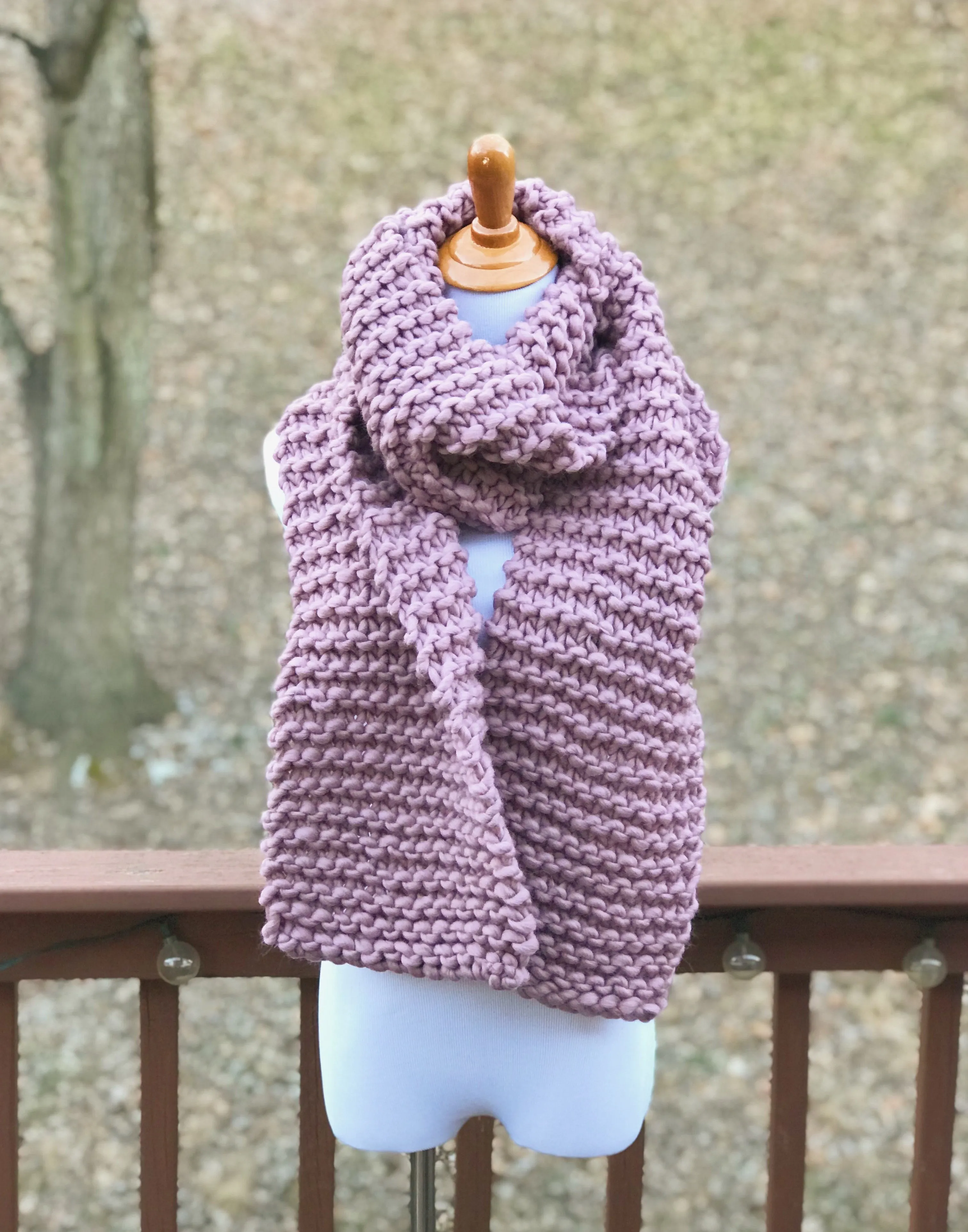 Knitting Pattern Chunky Open Ended Scarf Knit Wrap // The Wiscassett