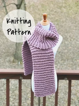 Knitting Pattern Chunky Open Ended Scarf Knit Wrap // The Wiscassett