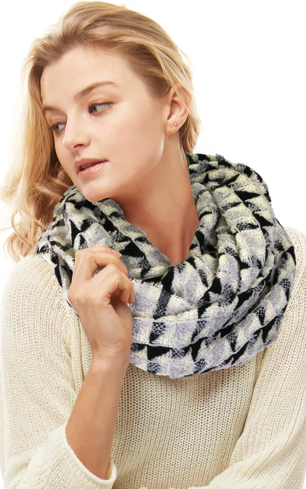 LOF1062 Plaid Checker Infinity Scarf