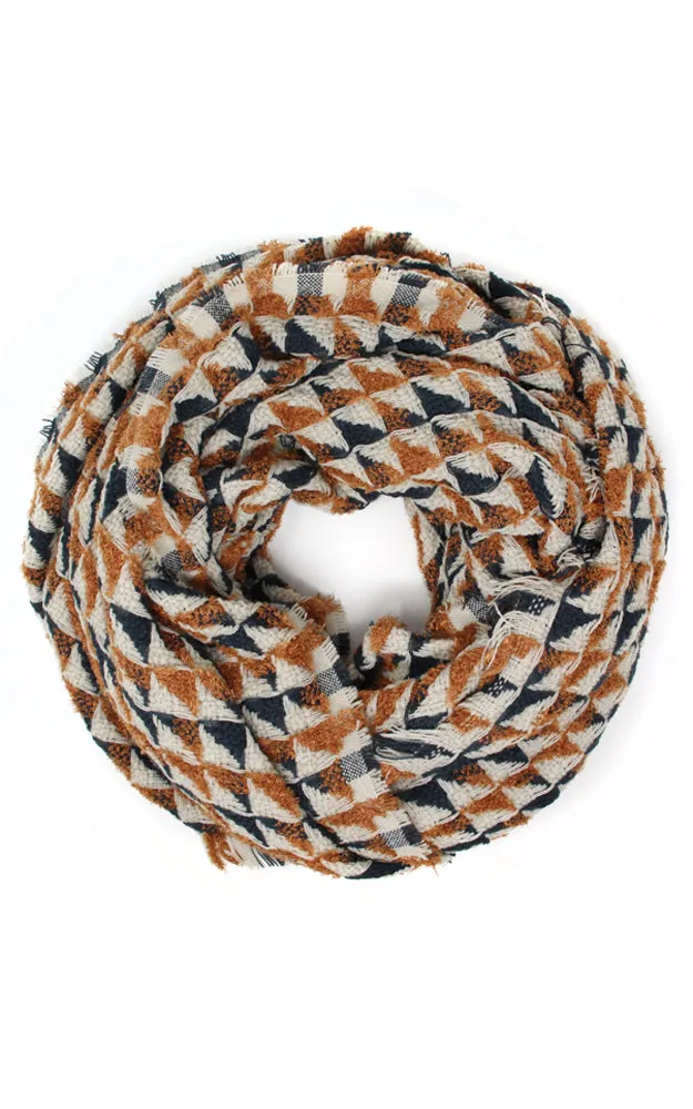 LOF1062 Plaid Checker Infinity Scarf