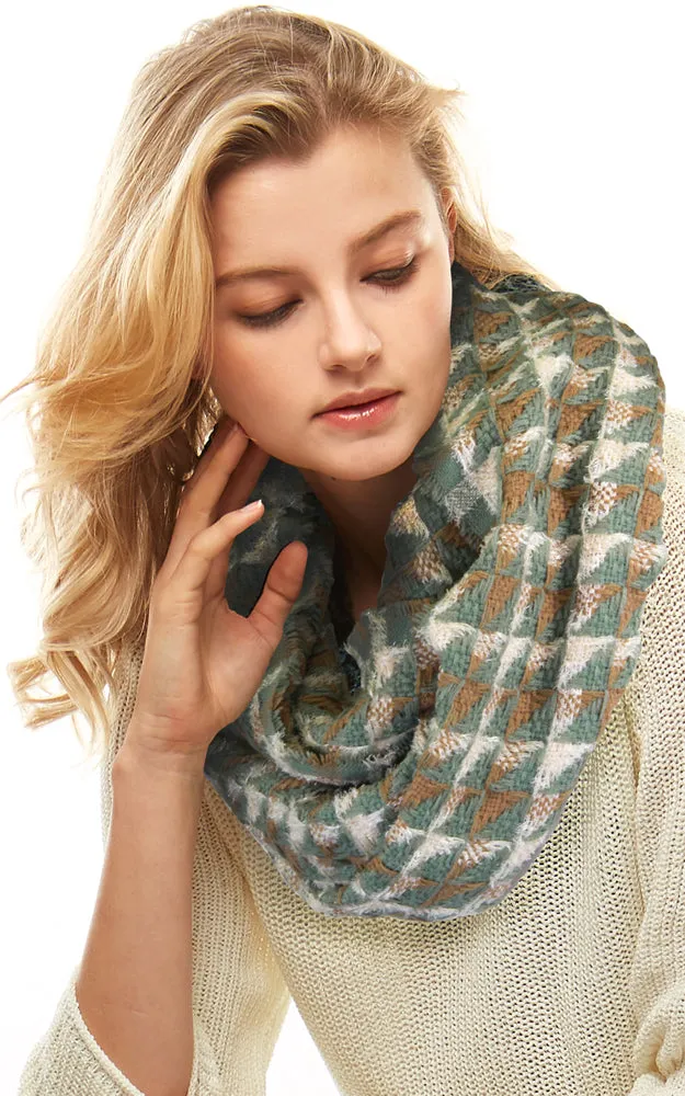 LOF1062 Plaid Checker Infinity Scarf