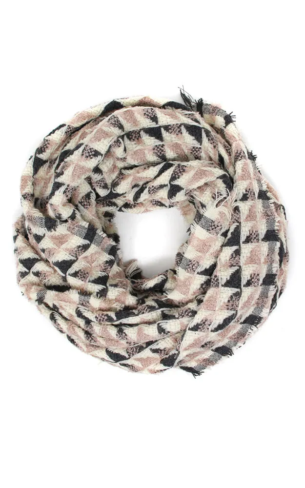 LOF1062 Plaid Checker Infinity Scarf