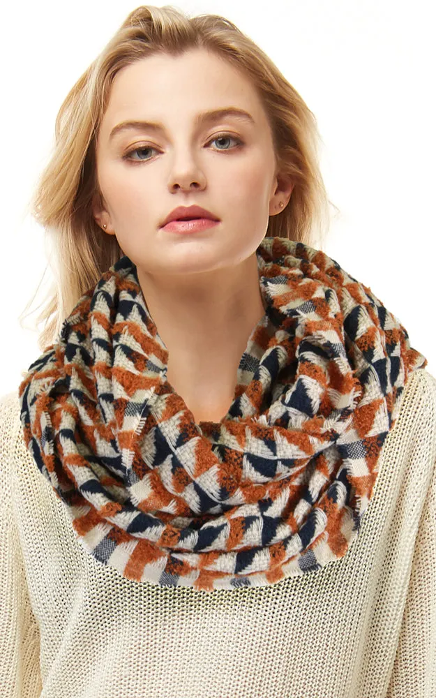 LOF1062 Plaid Checker Infinity Scarf