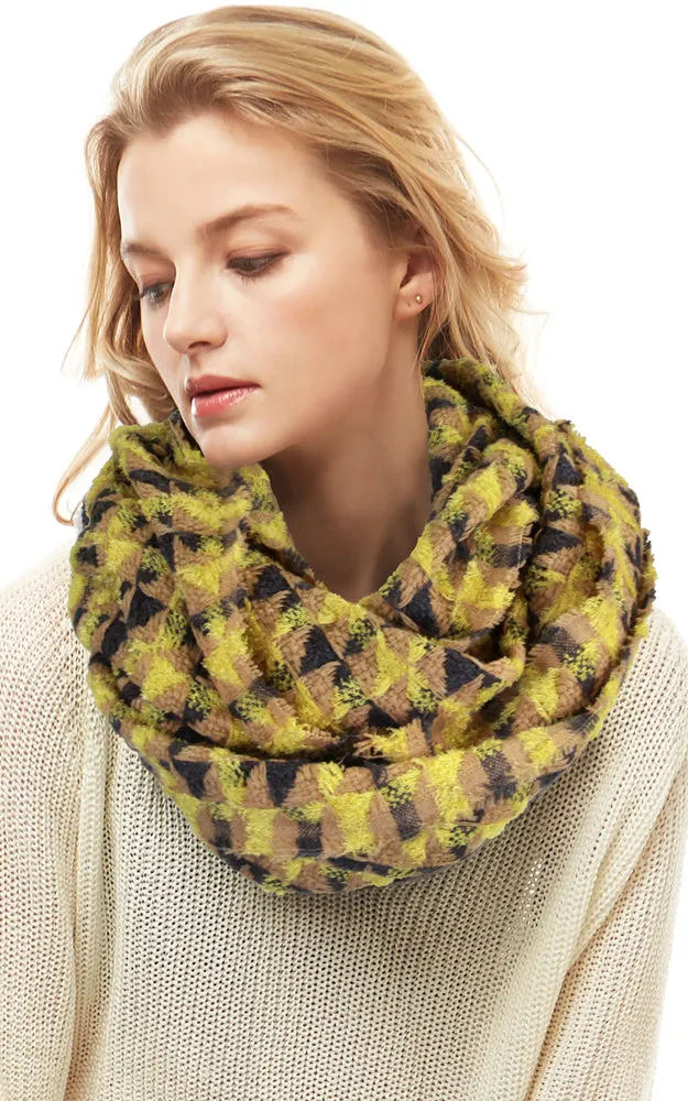 LOF1062 Plaid Checker Infinity Scarf