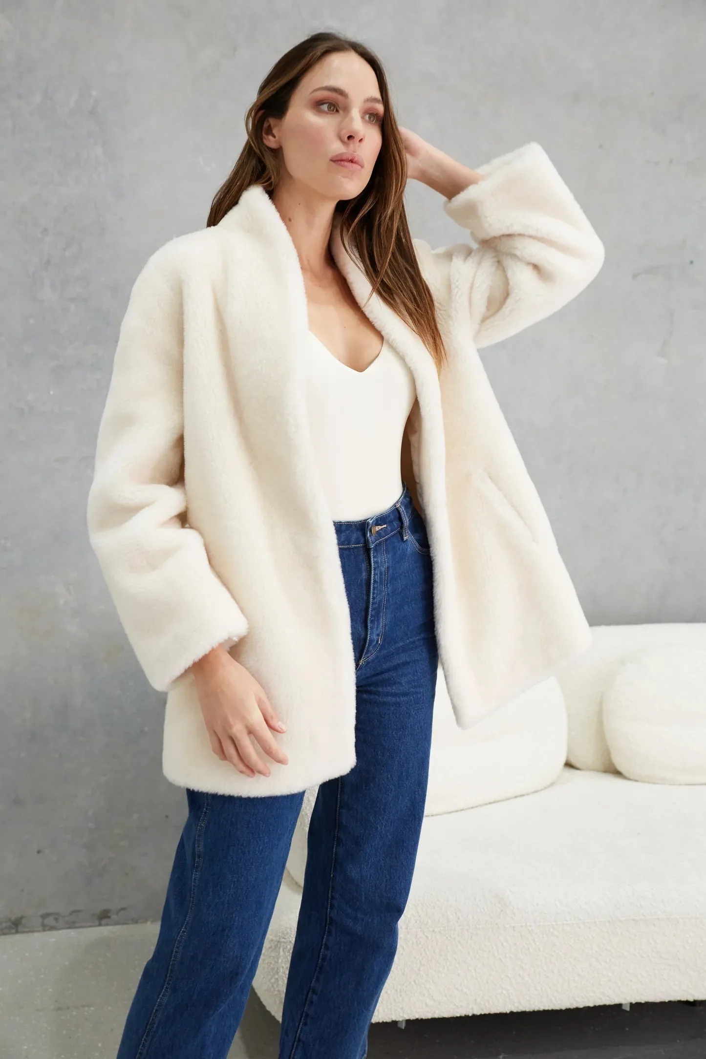 Matilda Wool Teddy Coat - Winter White