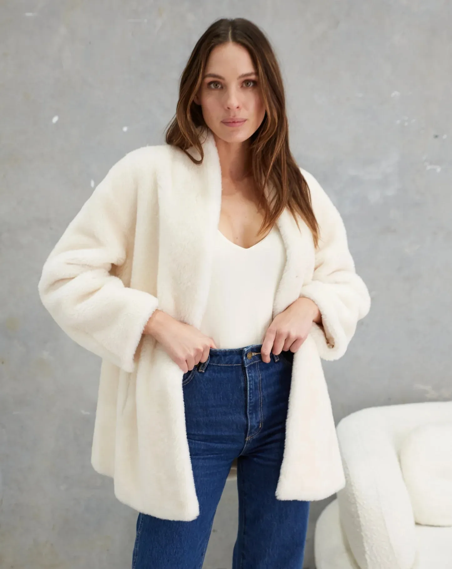 Matilda Wool Teddy Coat - Winter White