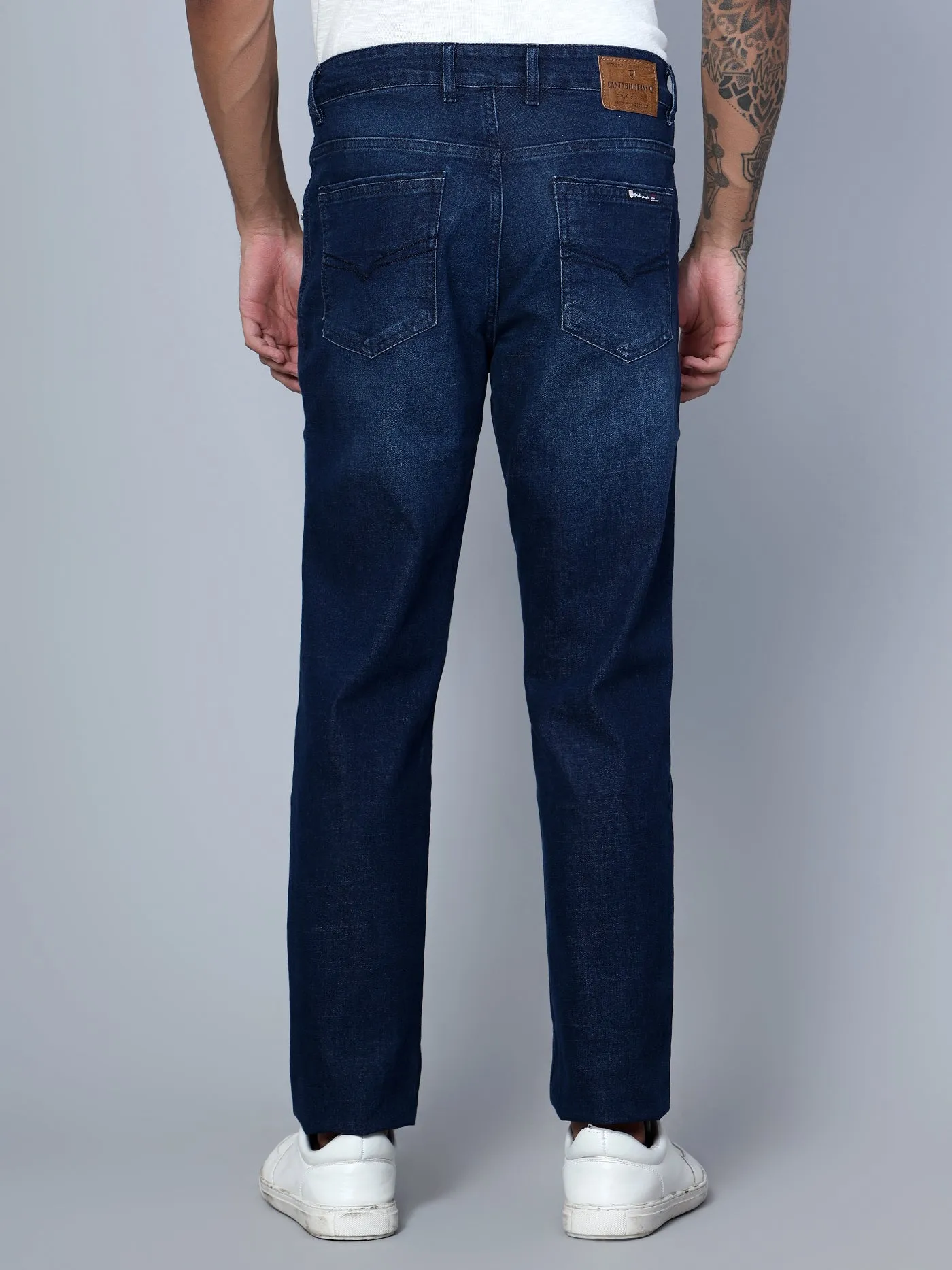 Men's Straight fit Medium Fade Dark Blue  Jeans