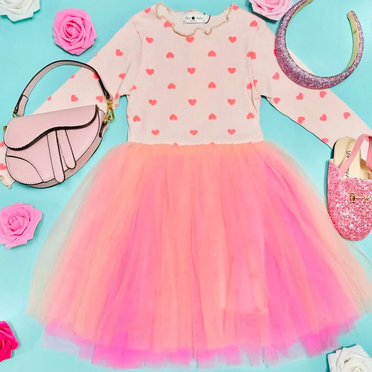 NEON HEART TUTU DRESS