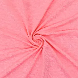 Neon Pink Crinkle Stretch Plisse Polyspan Jersey Knit Fabric