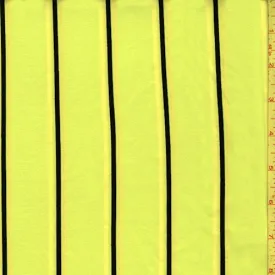 Neon Yellow Stripe Double Brushed Jersey Knit Fabric