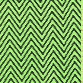 Neon Yellow/Black Zig Zag Double Knit Fabric
