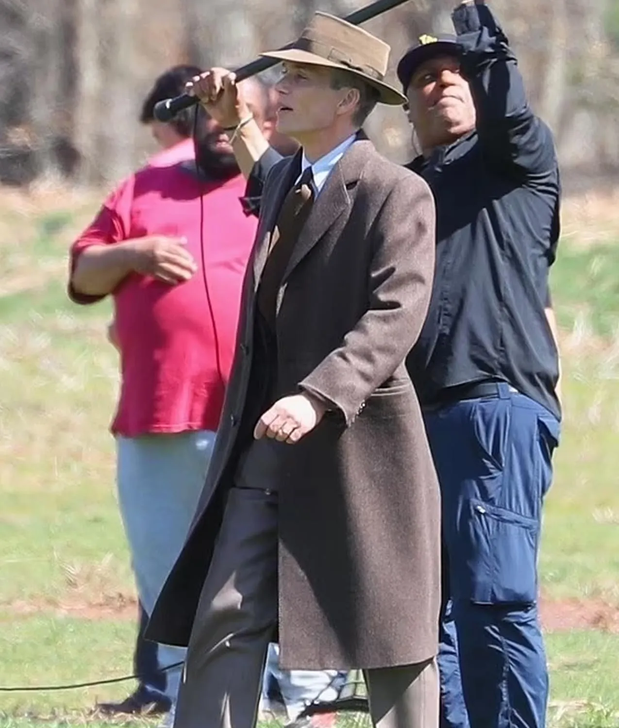 Oppenheimer Movie Brown Wool Coat worn by Cillian Murphy J. Robert
