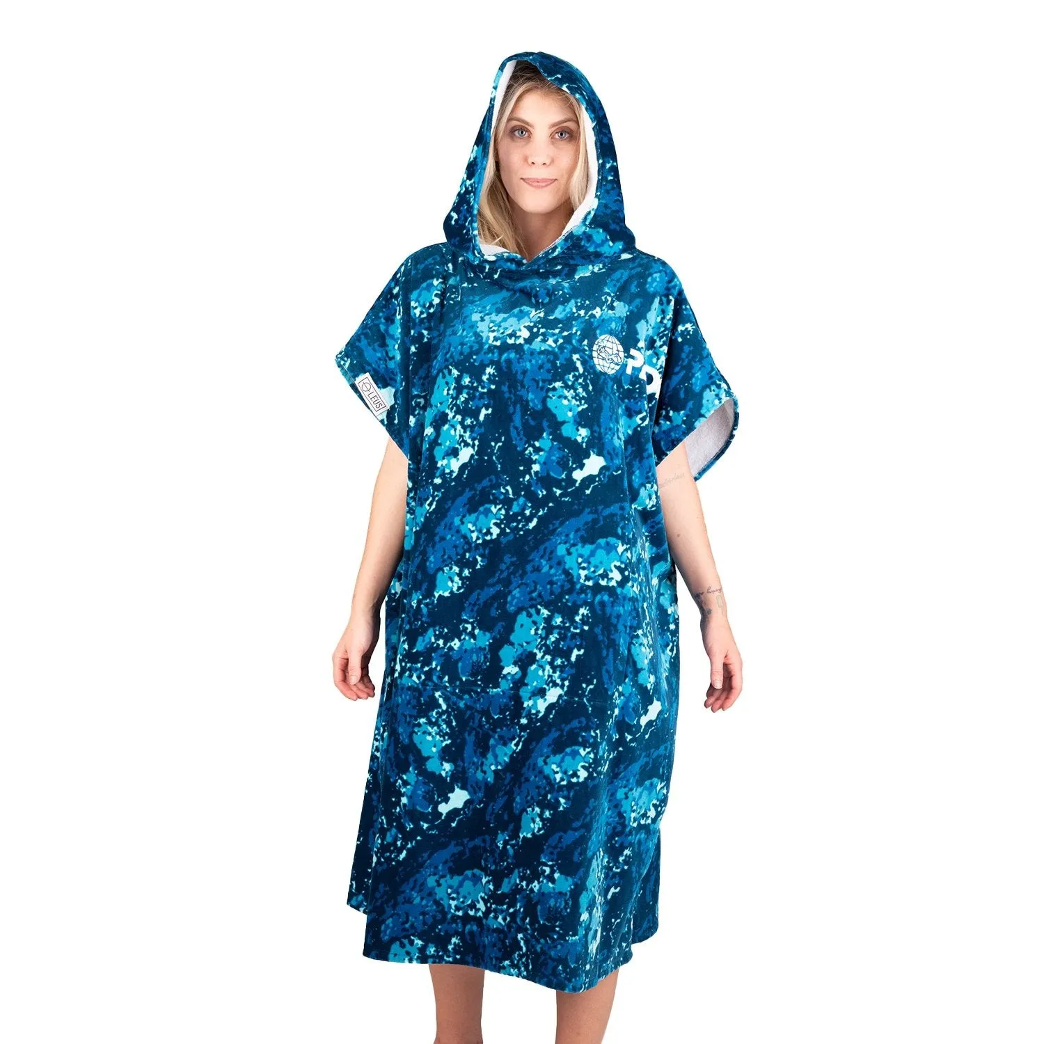 PADI X LEUS Ocean Blue Camo Eco-friendly Poncho