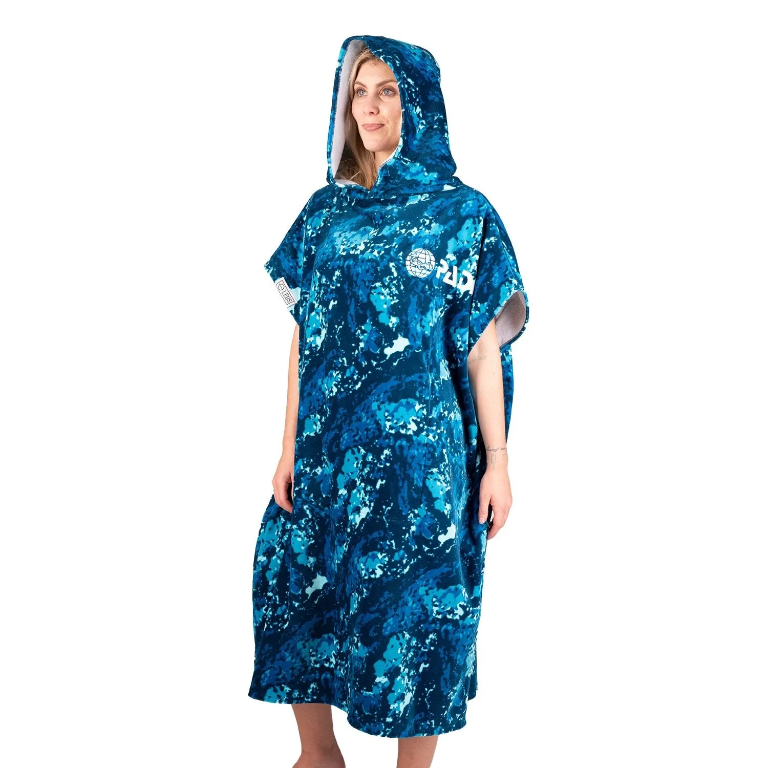 PADI X LEUS Ocean Blue Camo Eco-friendly Poncho