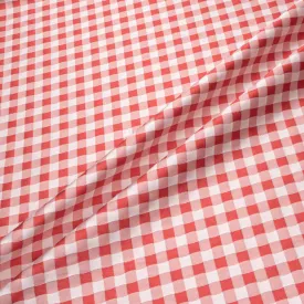 Rich Red & White Gingham Mikado