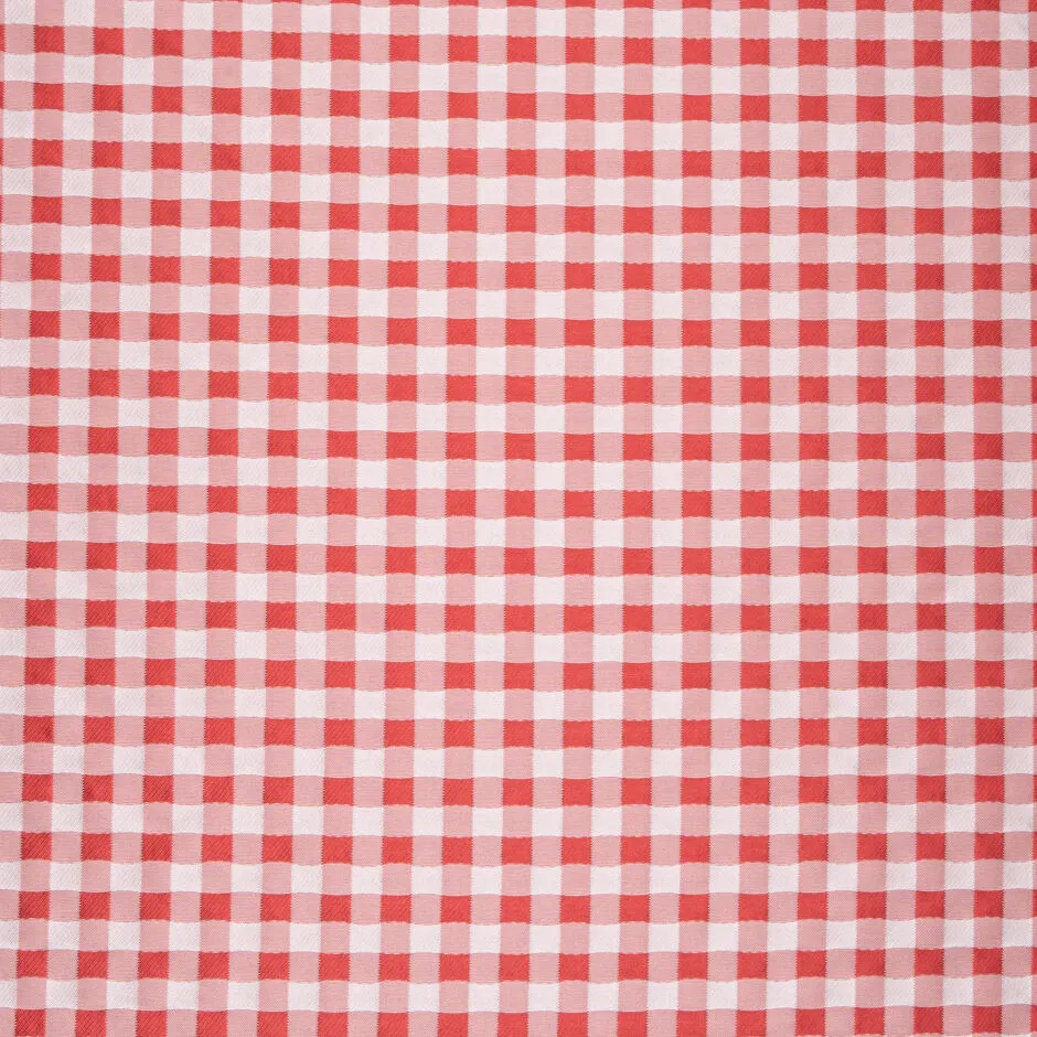 Rich Red & White Gingham Mikado