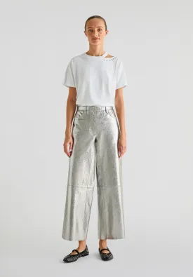 SCALPERS X LOVE STORIES METALLIC LEATHER TROUSERS